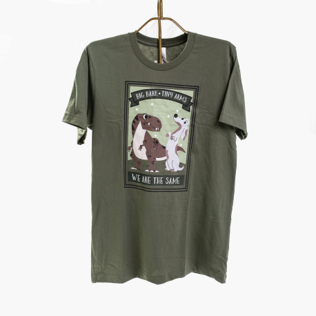 Big Bark, Tiny Arms Tee-Shirt, in Army Green