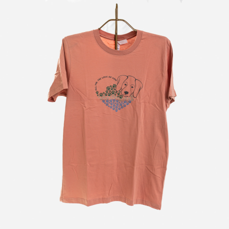 For the Love of Dog Tee-Shirt, in Salmon