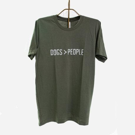 Dogs More Than People Tee, in Army Green