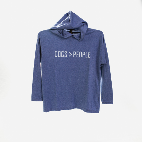 Child Size - Dogs More than People, Blue Long Sleeve