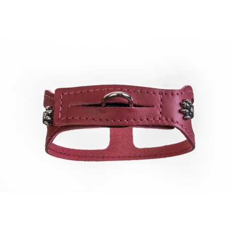 Red ChokeFree Step-and-Wrap Leather Harness