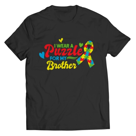 I Wear A Puzzle For My Brother - Autism Awareness