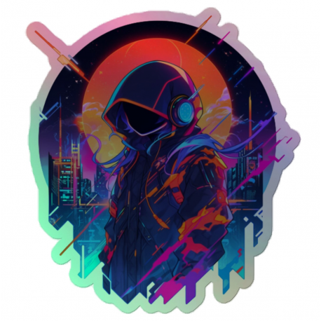 Cybernetic Character | Holographic Sticker