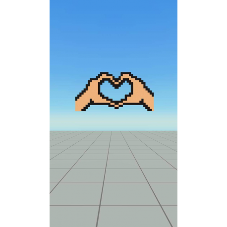 Hand Heart Pixel Art