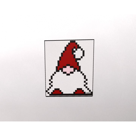 Gnome with Christmas Hat | FREE Pixel Art