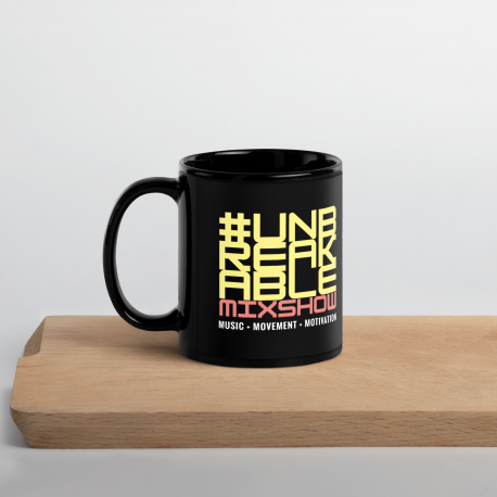 #UNBREAKABLE Mixshow Logo Black Mug QR
