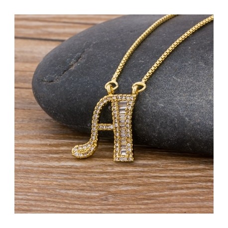 ZHUKOU gold color CZ crystal 26 Initial Letter Charms connector for Women  Necklace bracelet jewelry accessories
