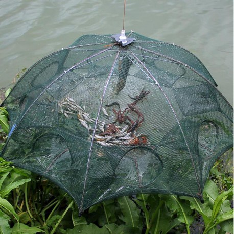 Strengthened 4-8 Holes Automatic Fishing Net Shrimp Cage Nylon Foldable Crab Fish Trap Cast Net Cast Folding Fishing Network