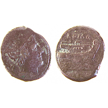 Roman Republic, Prow of galley AE, BC 210, TCRRB-20