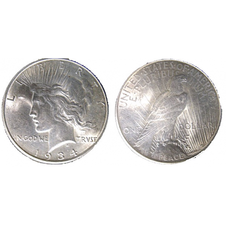 United States Peace Dollar 1934 D, TCWUS-2