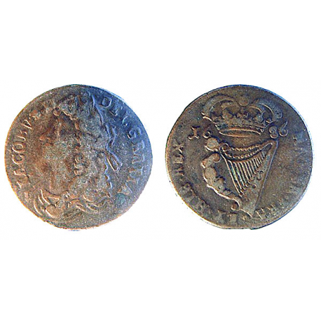 IRELAND, JAMES II, Half Penny, TCWI-122