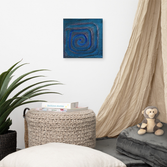 Blue Spiral - On Canvas