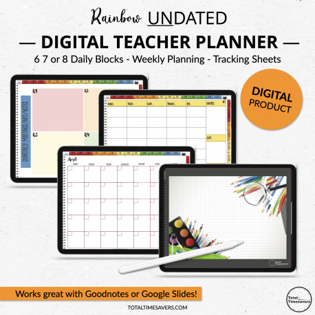 Rainbow Undated Digital Teacher Planner