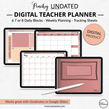 Peachy Undated Digital Teacher Planner