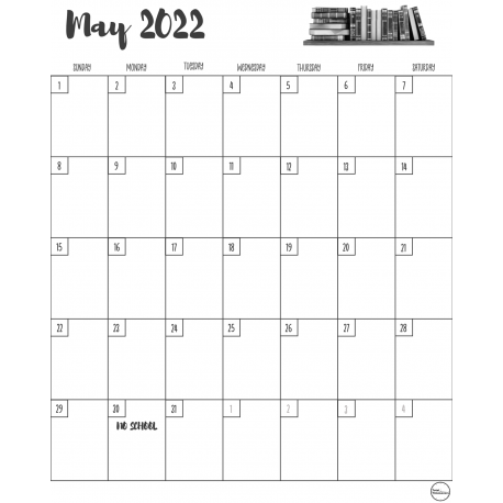Calendar Months (back of book)