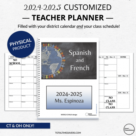 Customized Teacher Planner [CT/MA/OH/NY ONLY]