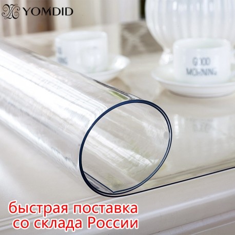 Soft Glass Tablecloth Transparency PVC table cloth Waterproof