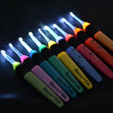 LED Light Up Knitting Needles Multicolour Sewing Tool -Crochet Lite Value Pack