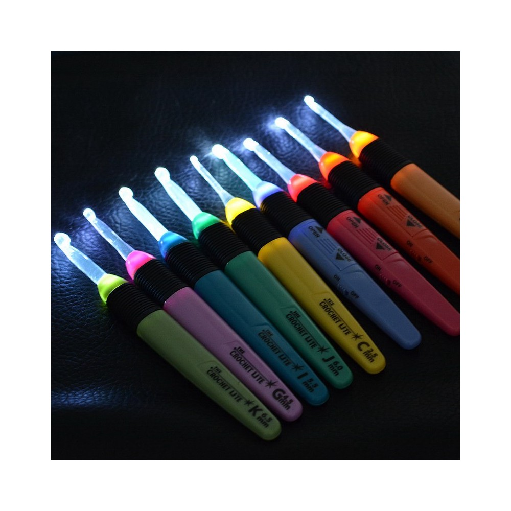 LED Light Up Knitting Needles Multicolour Sewing Tool Crochet Lite