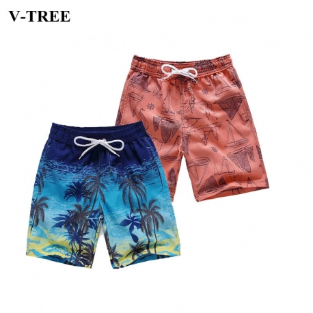 Summer Beach Shorts For Boys 7-14years Teenager Surfing Pants Quick-Dry