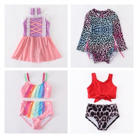 Girlymax 2 Pieces Summer Swimsuits Boutique Set ages 2yr to 10yrs- Various Designs