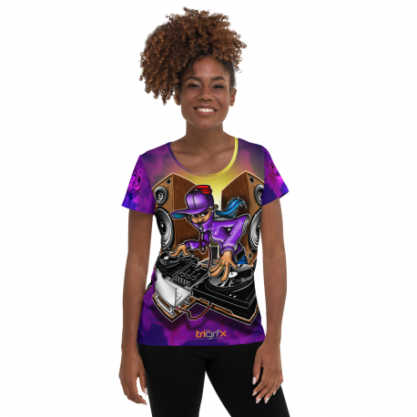 MS.DJ - All-Over Print Ladies' Athletic T-Shirt