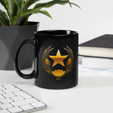 Gold CV Emblem - Black Glossy Mug