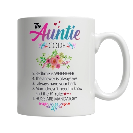 Aunt White Mug| Best Aunt Ever | Aunt Life Quotes | Love Aunt Quotes | Present For Aunt | Aunt Gifts | Aunt Ideas | Auntie Code