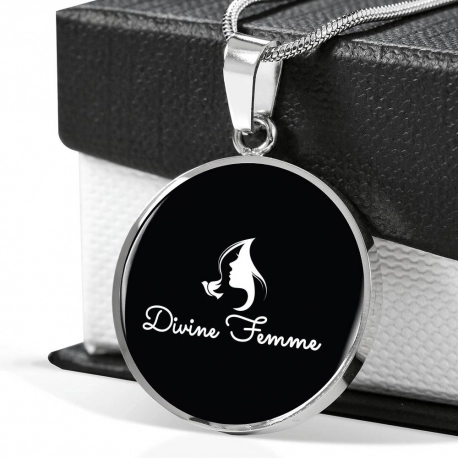 Divine Femme Silver Round Pendant with Chain