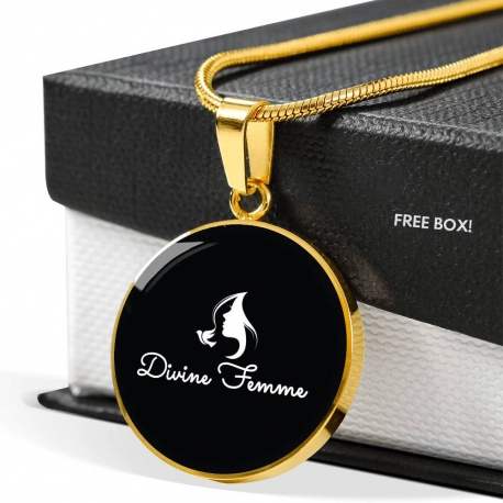Divine Femme Gold Round Pendant with Chain