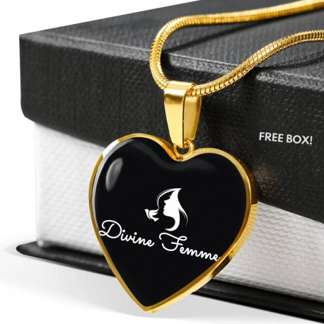Divine Femme Gold Heart Pendant with Chain