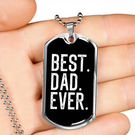 Best Dad Ever Dog Tag, Fathers Day, Birthday, Men, Jewelry, Funny, Gift, Idea, Dog Tag, Necklace