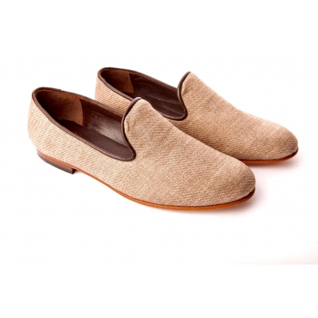 Gaia  Light Brown fabric slipper