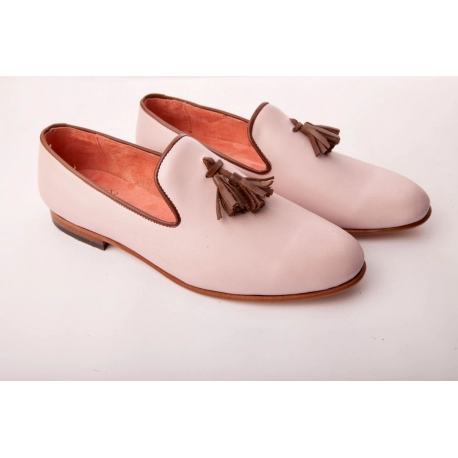 Monalisa  Light pink leather slipper