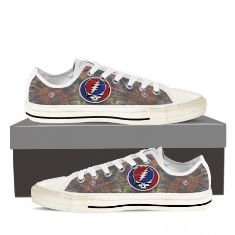 grateful dead skull mens low cut sneakers