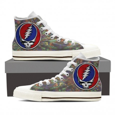 grateful dead skull mens high top sneakers