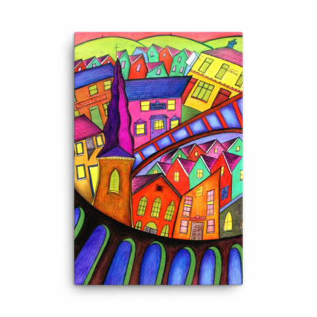 Welsh Village Merthyr Canvas Art Print