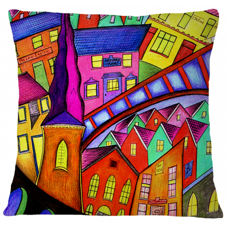 Welsh Village Cushion Cover