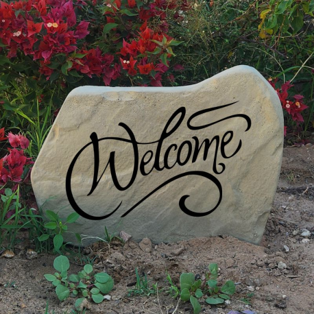 Welcome Flag Stone Design