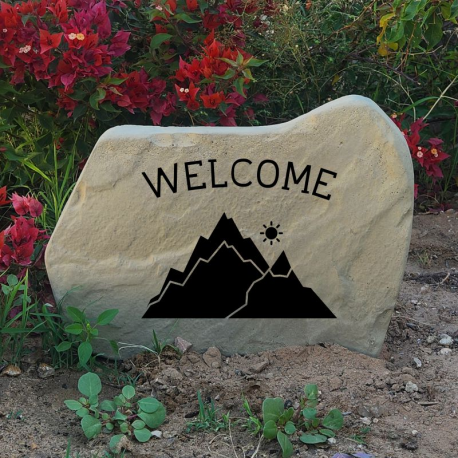 Welcome Mountain Flag Stone Design