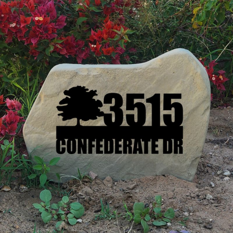 Tree Address Flag Stone Design