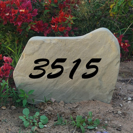 Simple Number Address Flag Stone Design