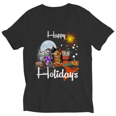 Happy Holidays V Neck Shirt