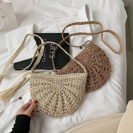 Straw Dumpling Shape Crossbody Bag