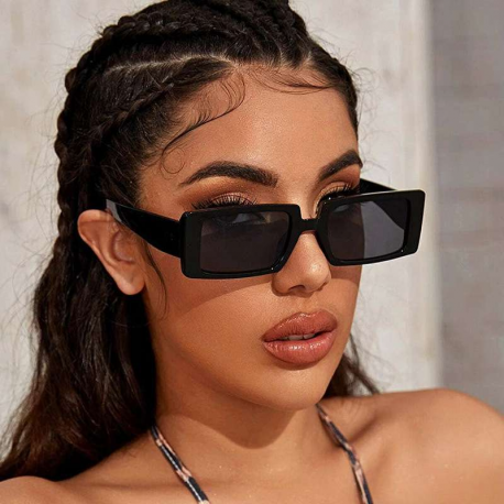 Women Fashion Transparent Square Frame Sunglasses