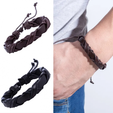 Handmade Leather Men Women Rope Bracelet Bangle