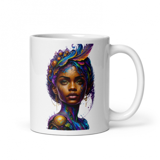 Vitruveo Chain NFT Inspired White Glossy Mug