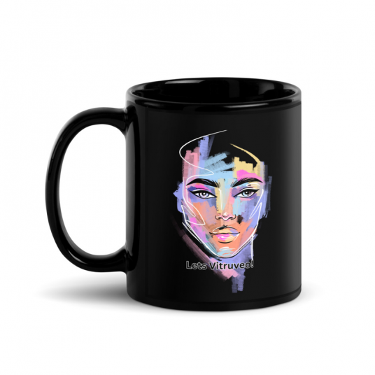 Lets Vitruveo Creators Black Glossy Mug