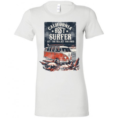 California Surfer Van Ladies Fitted Tee