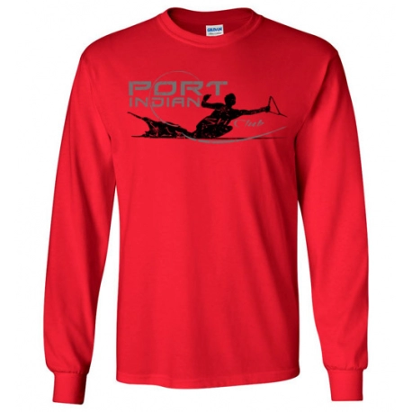 PISC Unisex Long Sleeve Tee (red) - 100% Cotton
